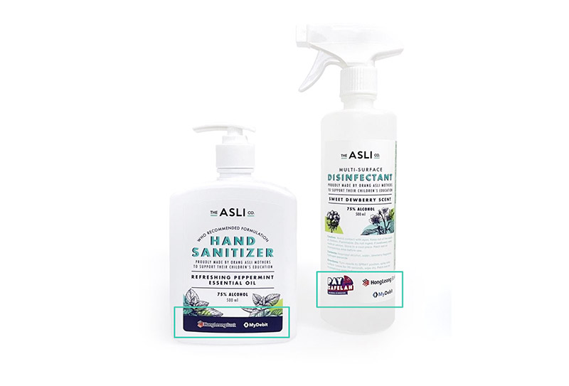 The Asli Co. customizable hand sanitizers disinfectants with logo sticker printing