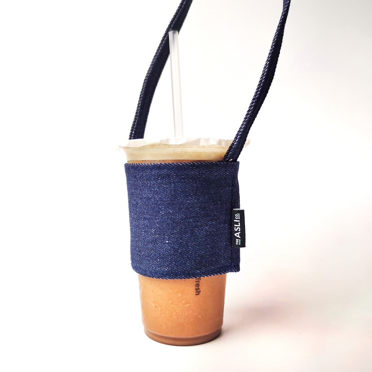 The Asli Co. Denim Bubble Tea Drinks Cup Holder