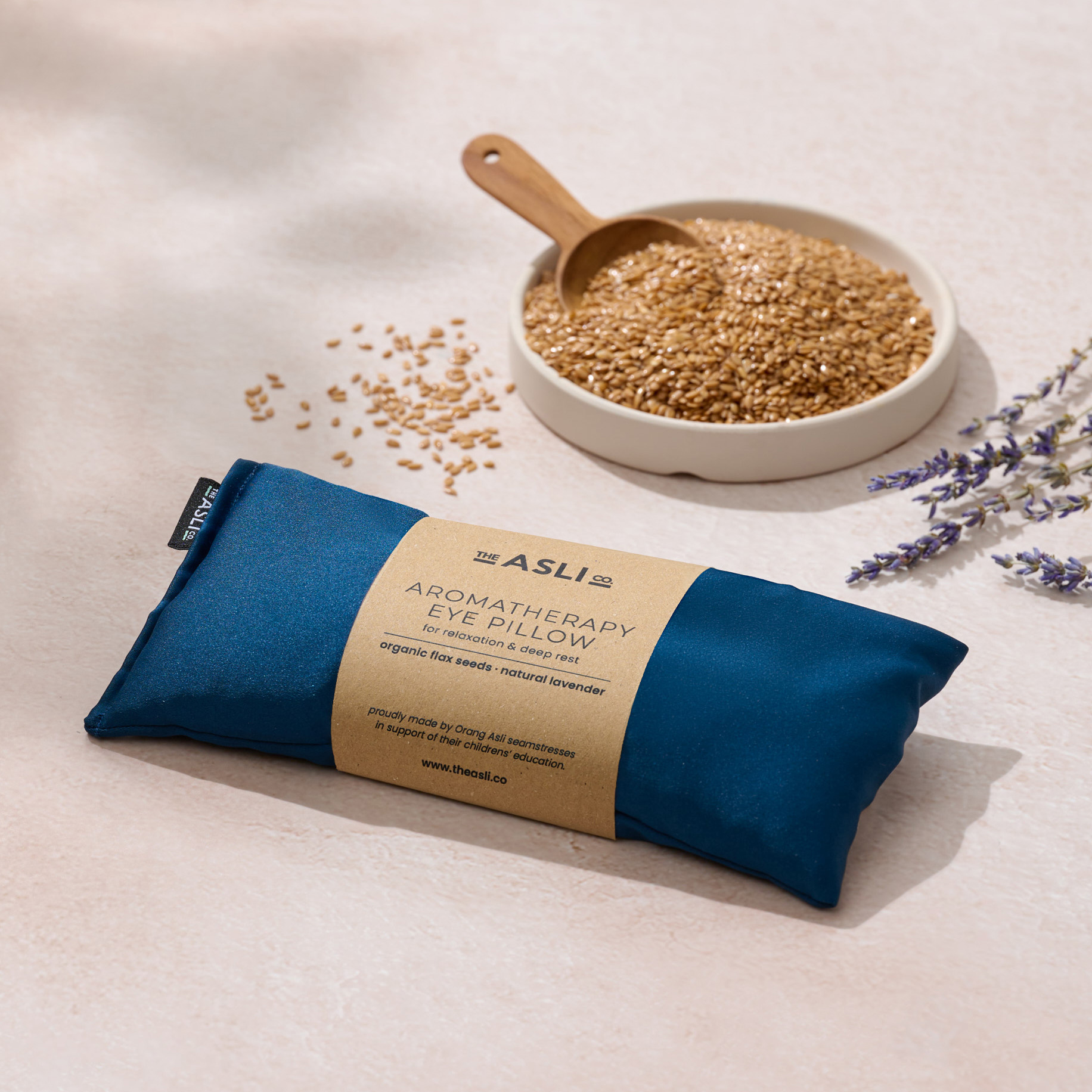 The Asli Co. Lavender Aromatherapy Eye Pillow with Organic Flax Seeds
