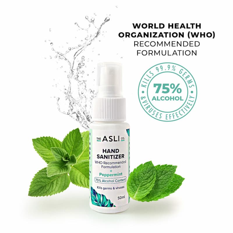 The Asli Co. Peppermint Essential Oil Hand Sanitizers with 75% alcohol