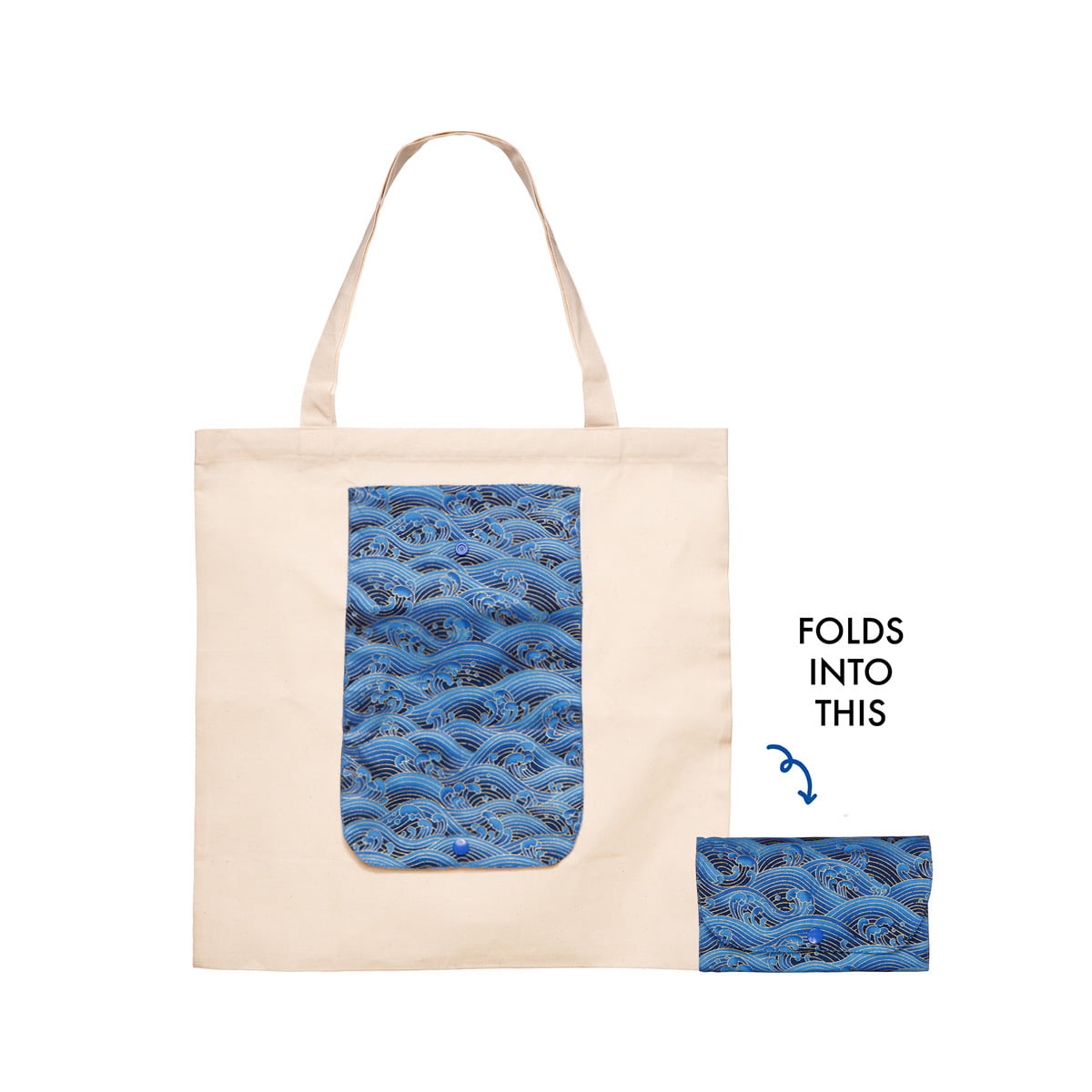 Blue Wave - The Asli Co. Eco-friendly Reusable Tote Bag