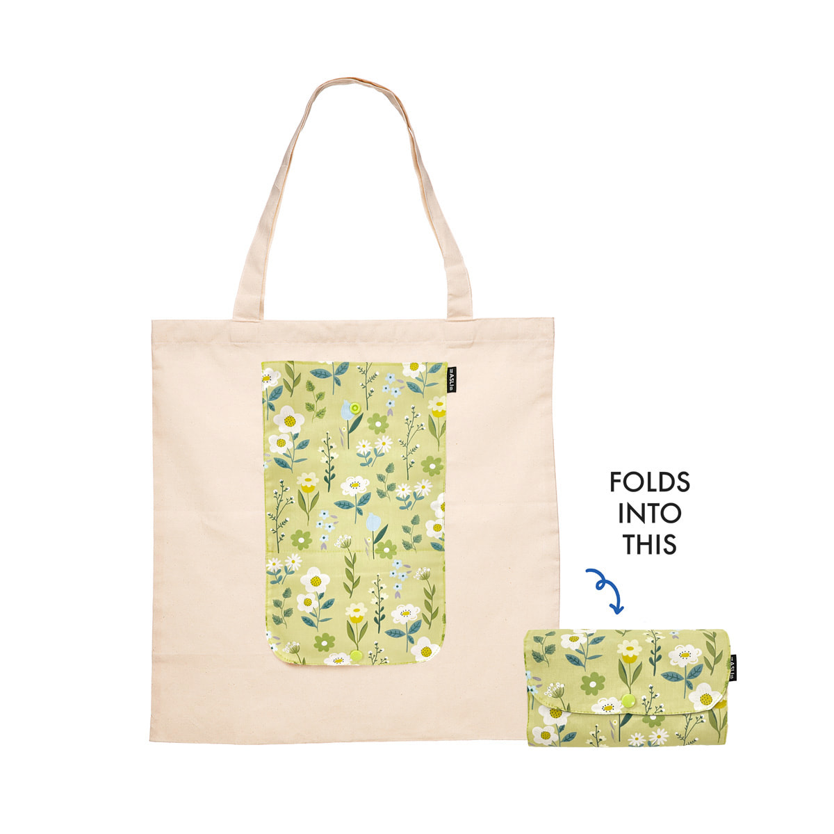 Green Floral - The Asli Co. Eco-friendly Reusable Tote Bag