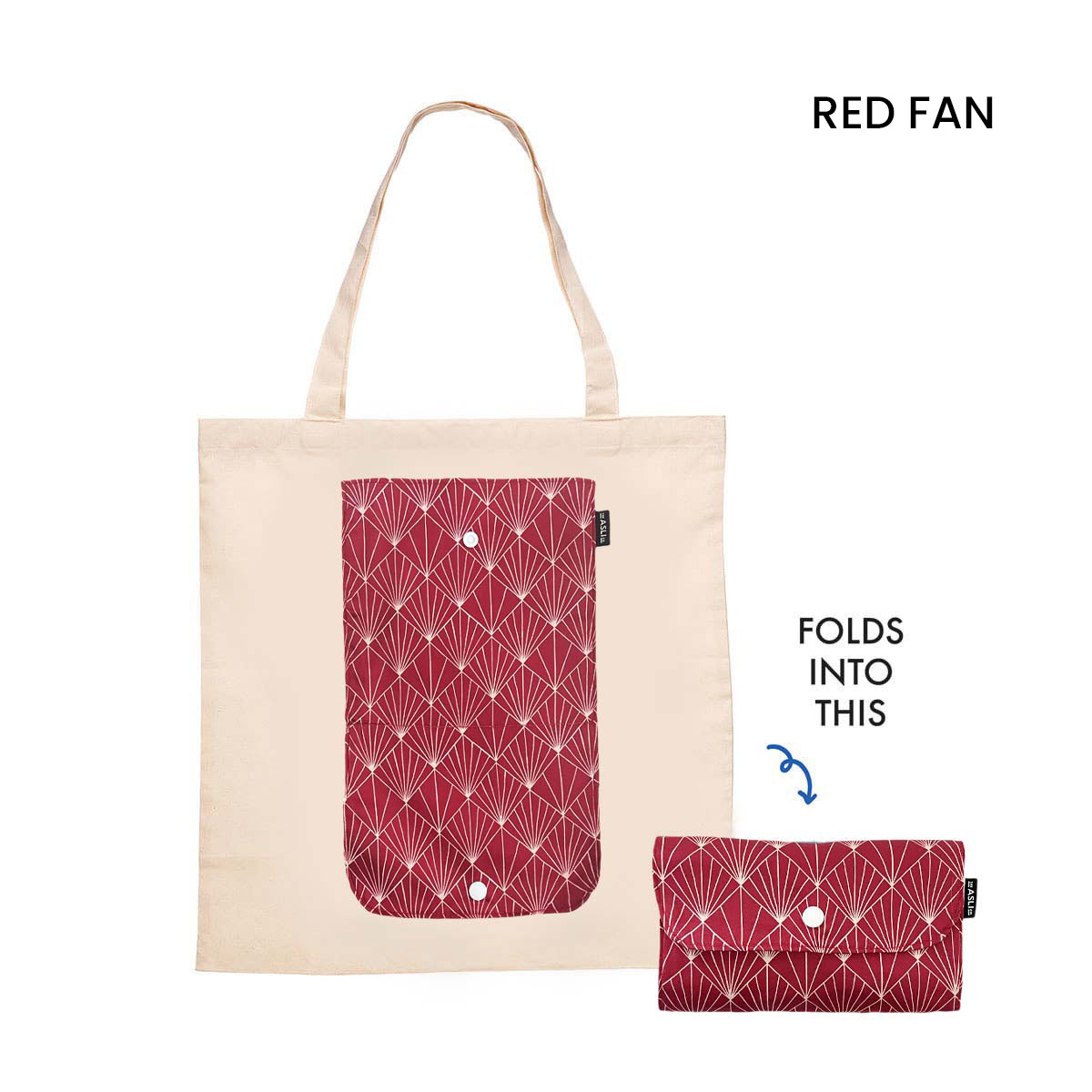 Red Fan - The Asli Co. Eco-friendly Reusable Tote Bag